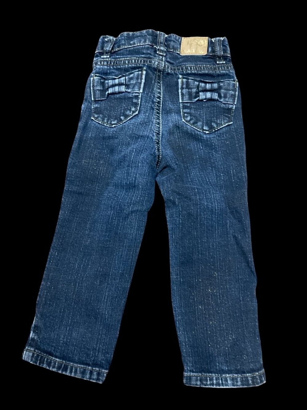 Dark Wash Jeans w/ Bow Details & Sparkle